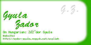 gyula zador business card